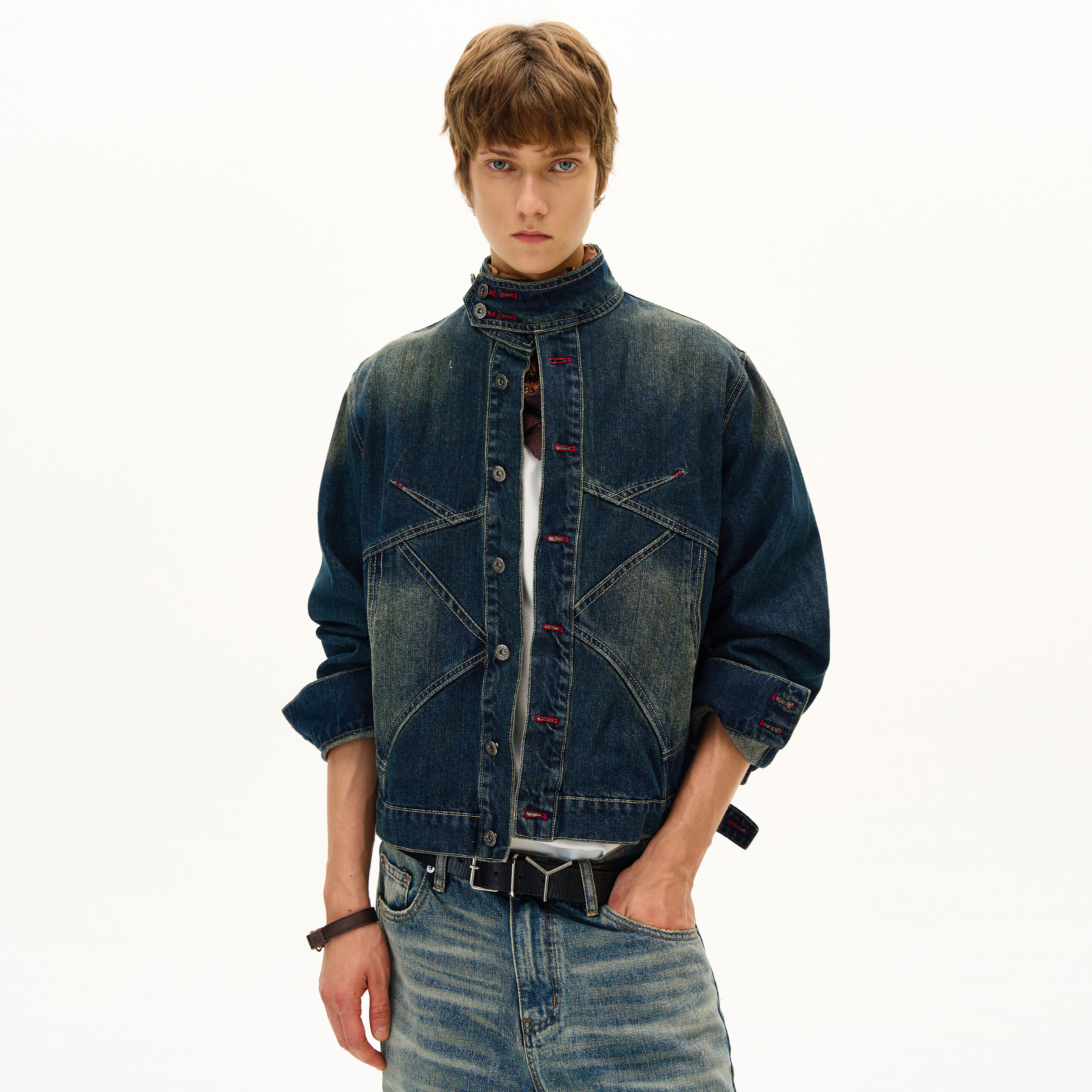 MADWITCH解构拼接设计感牛仔外套