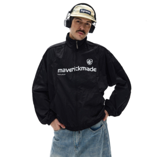 MADWITCH美式街头字母印花立领夹克男女运动休闲酷飒冲锋衣外套潮