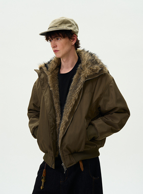 MADWITCH冬季美式复古座山雕棉服男女宽松休闲高级感夹棉夹克外套