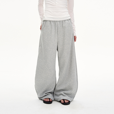 MADWITCH简约抽绳松紧腰加绒卫裤