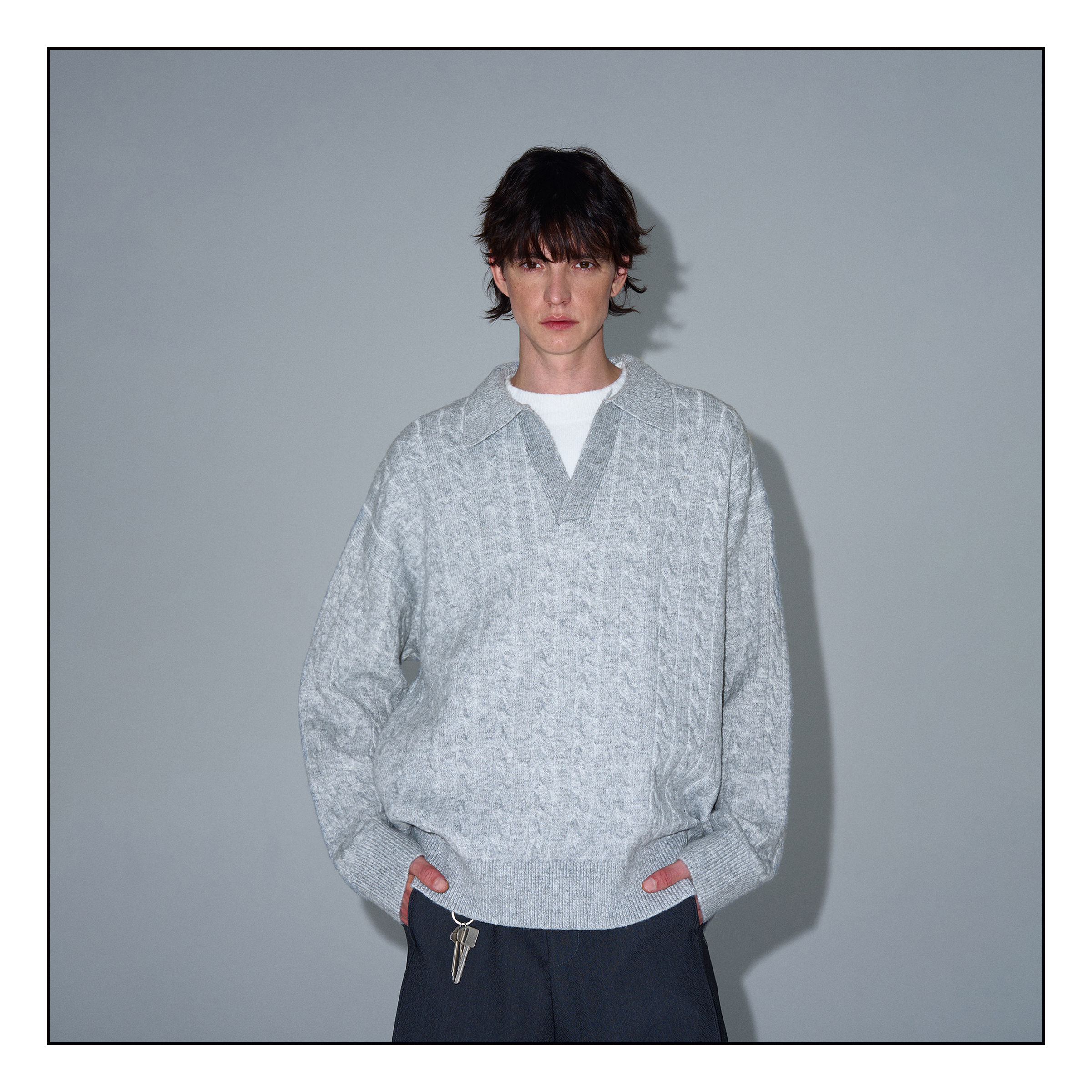 MADWITCH复古麻花纹假两件毛衣