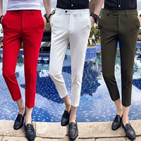 HEILAN FUKM HOME quần mùa hè nam giản dị chín điểm phù hợp với quần Slim chân mỏng phần Anh A - Suit phù hợp đồ tây