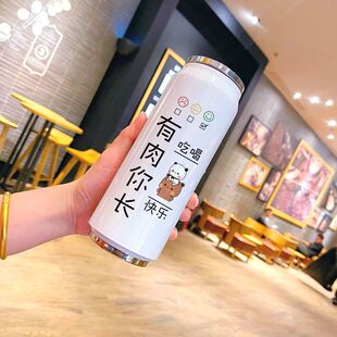 情侣保温杯高颜值一男一女七夕情人节创意礼物ins网红吸管水杯子
