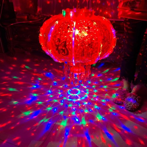 新年灯笼七彩led旋转乔迁福字