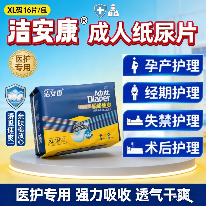 【U型贴合】洁安康成人纸尿片大号老人失禁护理防漏吸水可配内裤,孕妇装/孕产妇用品/营养,看护垫/一次性床垫,淘宝优惠券,粉丝福利购,淘宝优惠卷