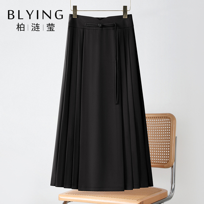 中长裙百褶裙休闲A字显瘦半身裙
