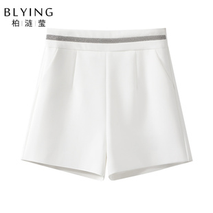 白色西装短裤女款夏季2026新款休闲阔腿A字裤子外穿夏天薄款热裤