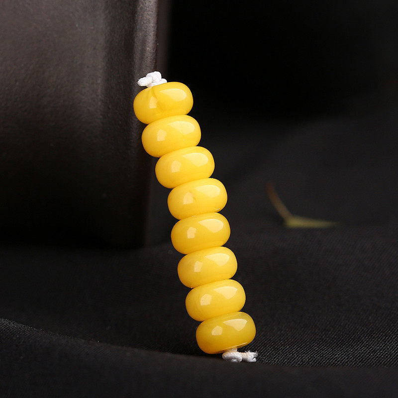 天然原矿蜜蜡隔片垫片散珠原石圆珠手串文玩配件星月金刚菩提配饰