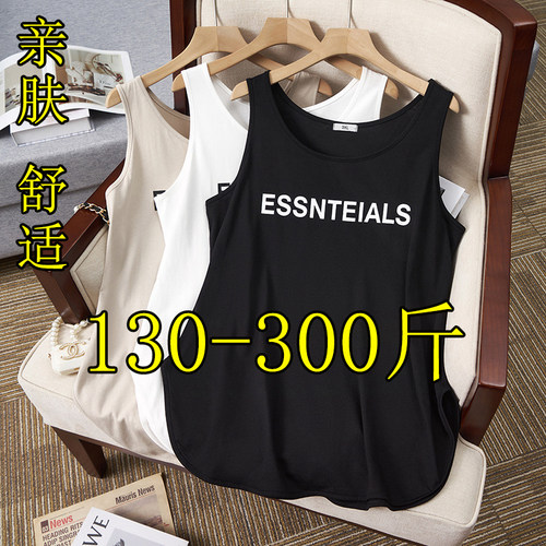 特大码外穿吊带背心女无袖T恤夏