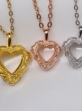 S925纯银吊坠空托韩版时尚轻奢