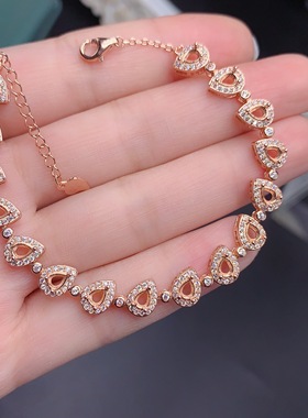 饰品配件纯银手链空托豪华满镶