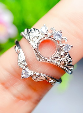 伯利尔女S925戒指空托