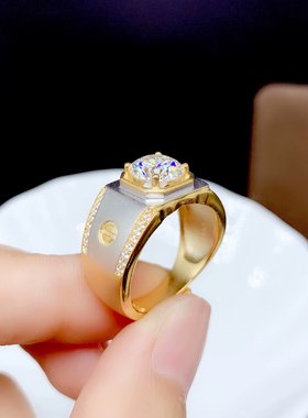 伯利尔男S925日韩戒指空托