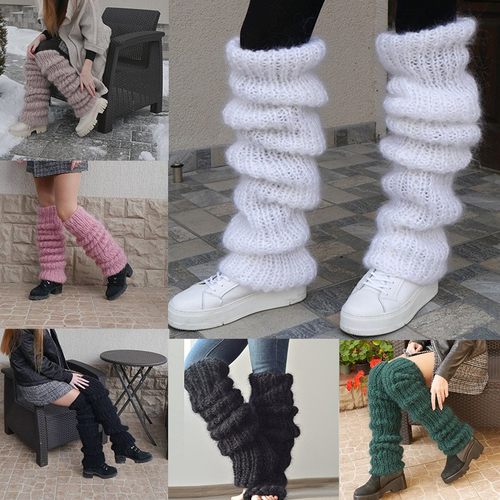 亚马逊跨境欧美马海毛长筒堆堆袜女时尚休闲针织堆堆袜套