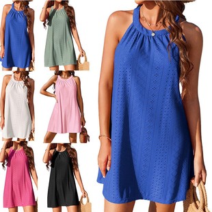 镂空钩针无袖 罩衫 连衣裙背心 女式 亚马逊欧美跨境外贸春夏新款