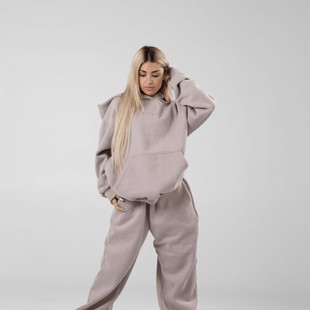 子 上衣裤 欧美外贸跨境秋冬女装 字母绣花加绒卫衣套装