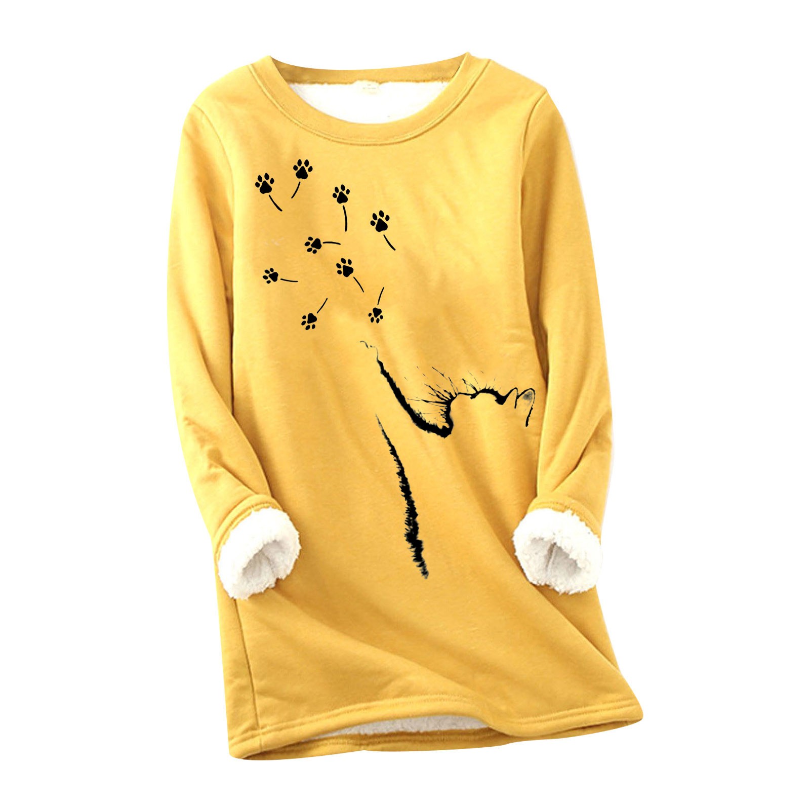 印花毛毛卫衣-猫爪