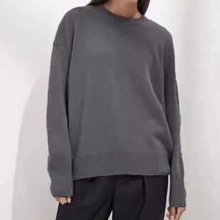 百搭针织衫 跨境欧美 休闲女 新款 独立站亚马逊圆领毛衣年秋冬