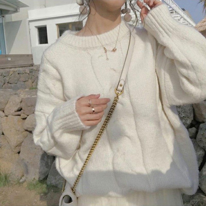 慵懒软妹温柔风软奶蓝针织衫上衣日系软糯麻花毛衣女秋冬宽松外穿,个性定制/设计服务/DIY,连衣裙加工定制,淘宝优惠券,粉丝福利购,淘宝优惠卷