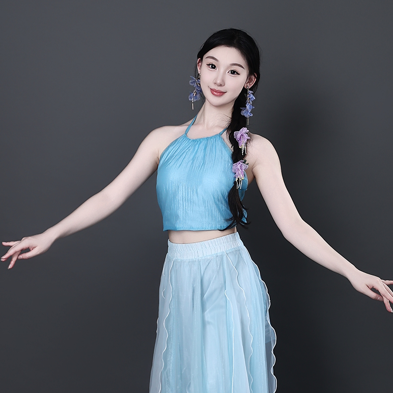 海与天抹胸吊带新中式国风古典现代演出舞蹈上衣练功服