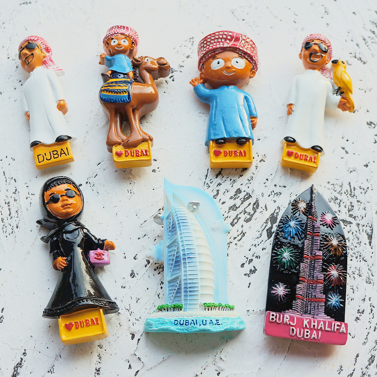 桃乐西 热销创意迪拜哈利法塔帆船酒店3d树脂旅游纪念冰箱贴磁贴