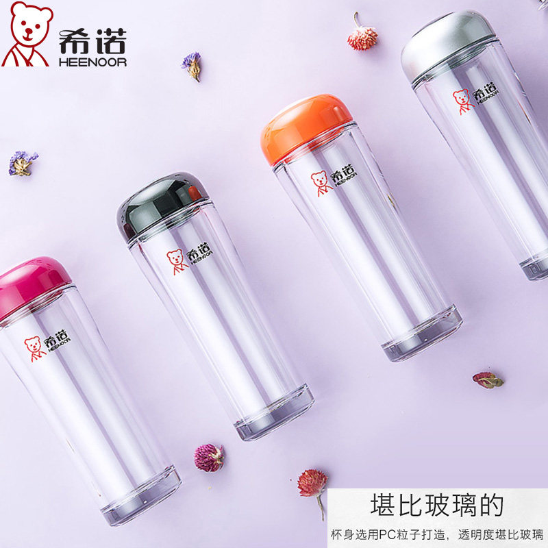 希诺塑料水杯小容量便携防摔防烫图片