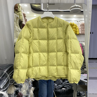 秋冬韩版宽松立领羽绒服女短款加厚保暖小个子面包服方格外套