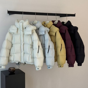 秋冬韩版宽松可脱卸帽羽绒服女短款加厚保暖面包服泡芙外套