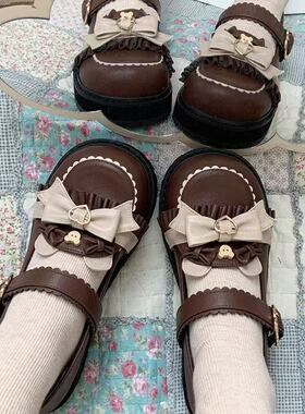 洛丽塔小皮鞋百搭秋季新款单鞋lo鞋圆头日系JK可爱软妹lolita鞋子