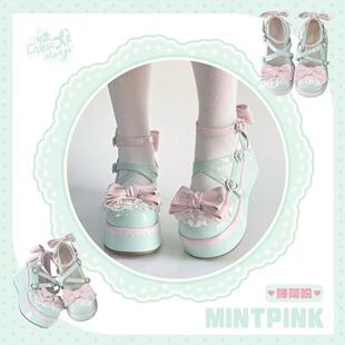 洛丽塔鞋 jk鞋 子 子女超仙洋气日系厚底圆头软妹小皮鞋 可爱lolita鞋