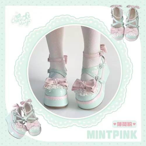 可爱lolita鞋子女超仙洋气日系厚底圆头软妹小皮鞋jk鞋洛丽塔鞋子