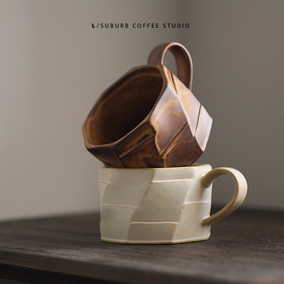 日式复古陶瓷拿铁咖啡杯