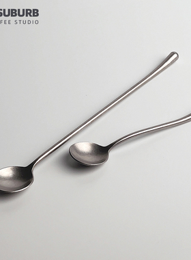复古磨砂咖啡勺 不锈钢做旧风格搅拌短勺长勺 咖啡店阿芙咖朵勺子
