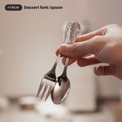 混搭轻奢风咖啡店蛋糕甜品叉勺 304不锈钢茶勺咖啡勺