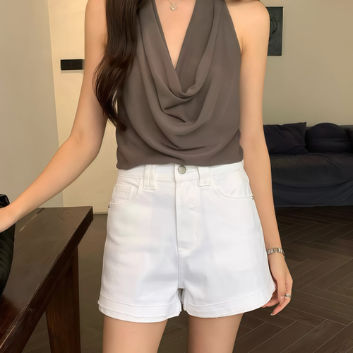 夏季四面弹牛仔短裤女百搭热裤