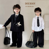 儿童国风小西服帅气刺绣中小童宽松 新款 男童西装 外套2024秋季