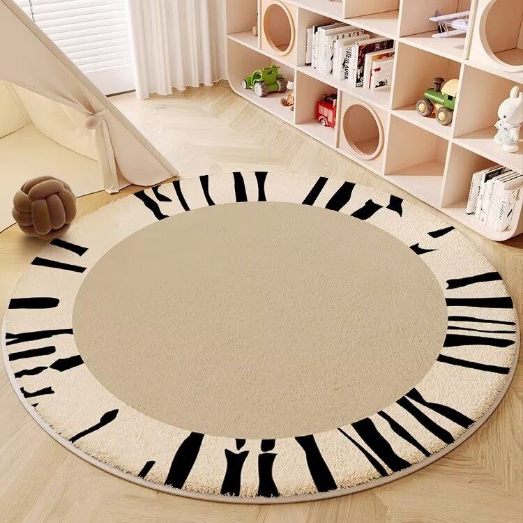 奶油风圆形地毯轻奢高级感客厅茶几卧室床边衣帽间梳妆台椅子地垫,居家布艺,地毯,淘宝优惠券,粉丝福利购,淘宝优惠卷