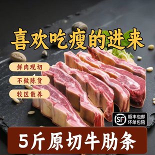 新鲜牛肋排带骨中段原切2500g牛仔骨散养草饲商用内蒙古牛排骨