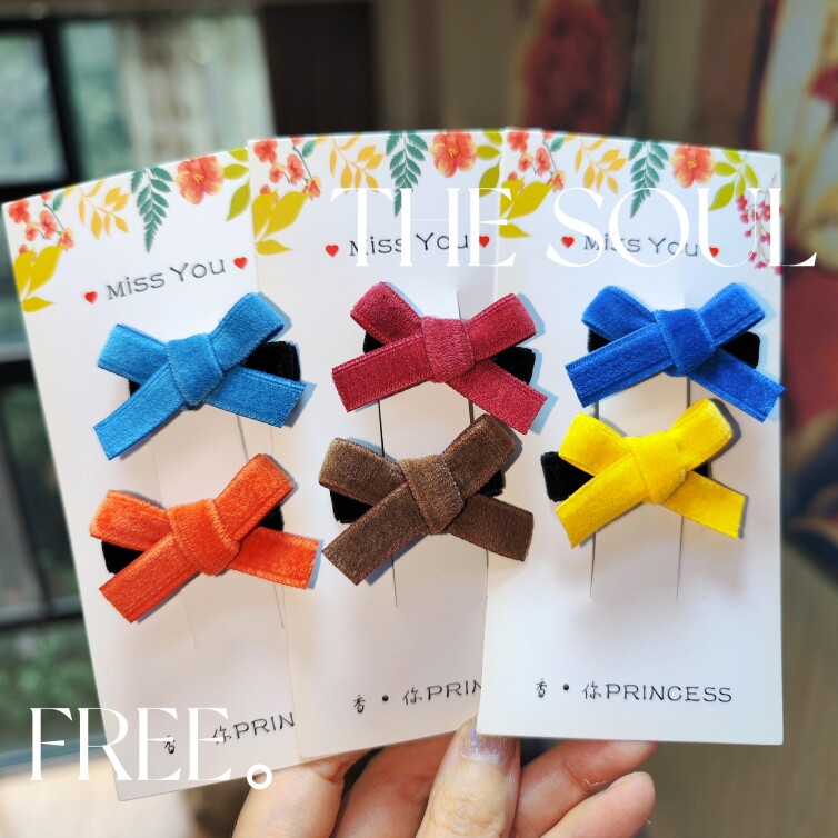 日本丝绒对夹迷你糖果色宝宝刘海bb夹卡碎发进口复古小号儿童发夹