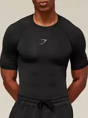 European and American Style Shark Slim-Fit Fitness Short-Sleeve Men's Quick-Drying Thin Inner Wear Outdoor Sports Cycling Base T-Shirt