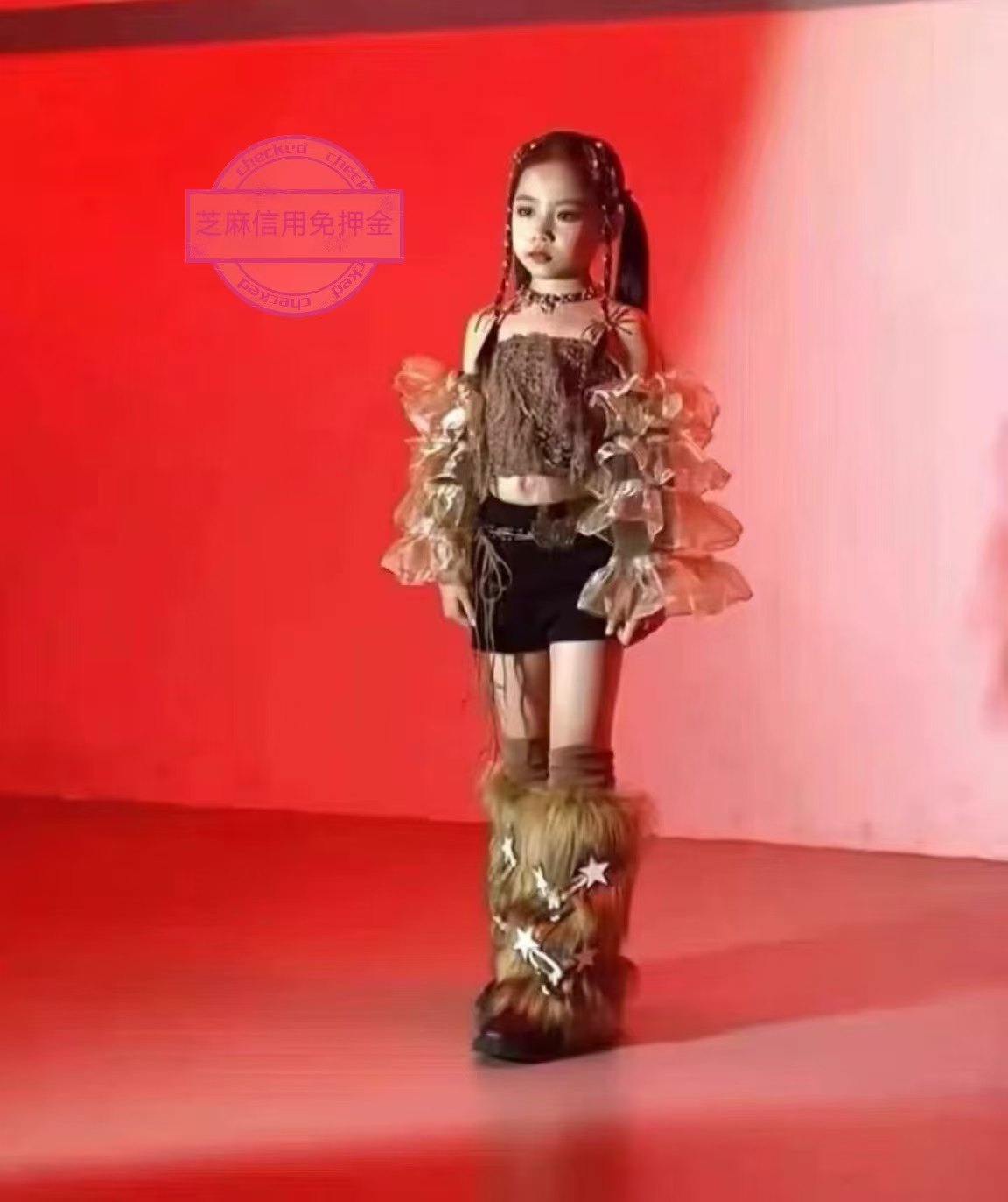 出租女童爵士舞服装沙丘废土风少儿jazz嘻哈女团走秀表演街舞潮服,童装/婴儿装/亲子装,儿童礼服,淘宝优惠券,粉丝福利购,淘宝优惠卷