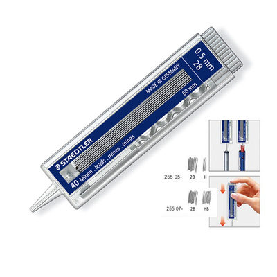 STAEDTLER施德楼 255 05/07自动铅笔芯铅芯替芯 2B/HB 40根装
