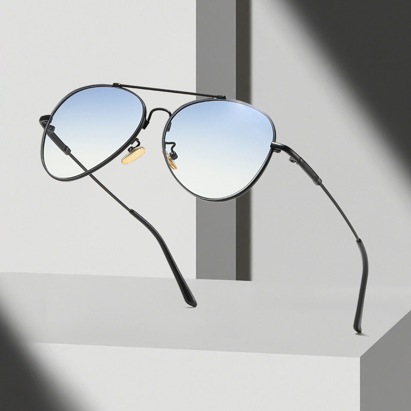 飞行员新渐变色墨镜男双梁太阳眼镜女黑色蛤蟆镜时尚个性经典复古