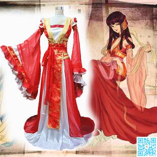 仙剑奇侠传 红龙葵公主古套装cosplay超大长裙摆舞台表演出古风衣
