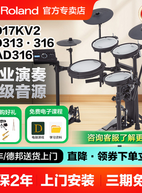 ROLAND罗兰电鼓TD313家用练习TD316演出17kvx2电子架子鼓VAD313
