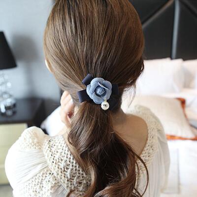 山茶花缎带蝴蝶结发圈