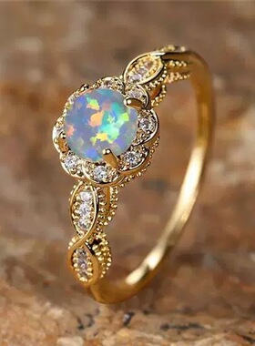 清冷月光wish欧美轻奢戒指手饰金属戒指女高仿澳宝指环