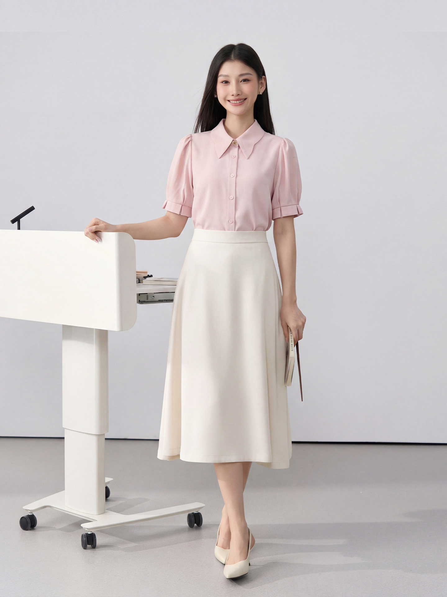 伯德小姐面试连衣裙女衬衫小个子穿搭裙子职业通勤衬衣正装套装裙