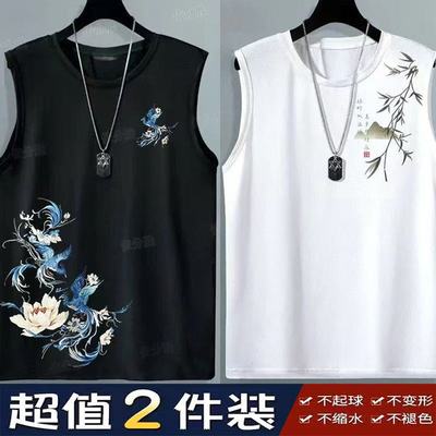 大码美式无袖背心夏季潮牌男休闲