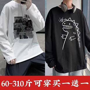 春秋季港风韩版潮流百搭学生宽松上衣男生休闲潮牌长袖T恤打底衫